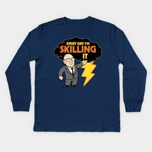 Skilling It (Skinny) Kids Long Sleeve T-Shirt